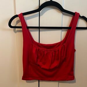 Red Cropped Tank Top